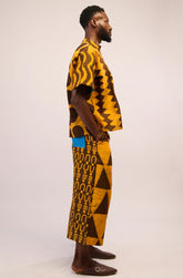 Yellow and Brown Multiprint Culottes